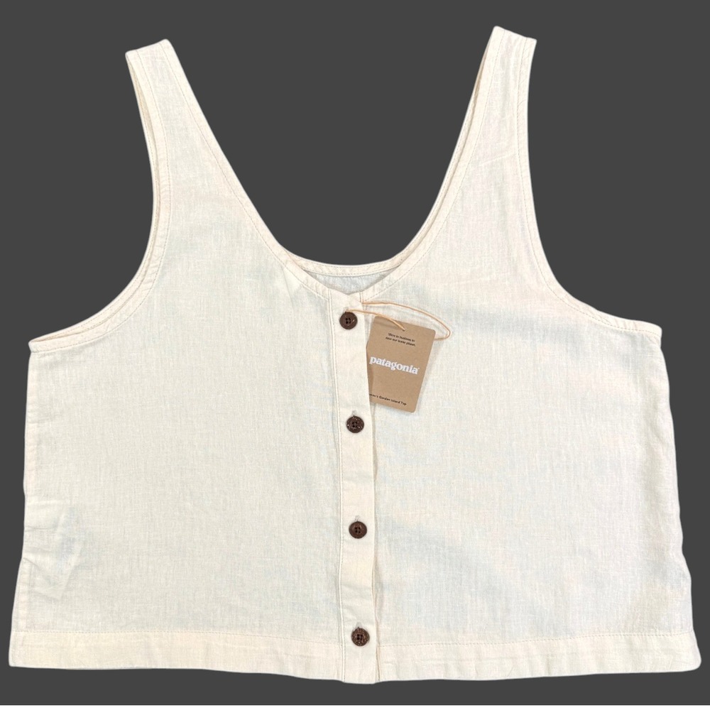 PATAGONIA Garden Island Button Tank Top Womens L Reversible NWT